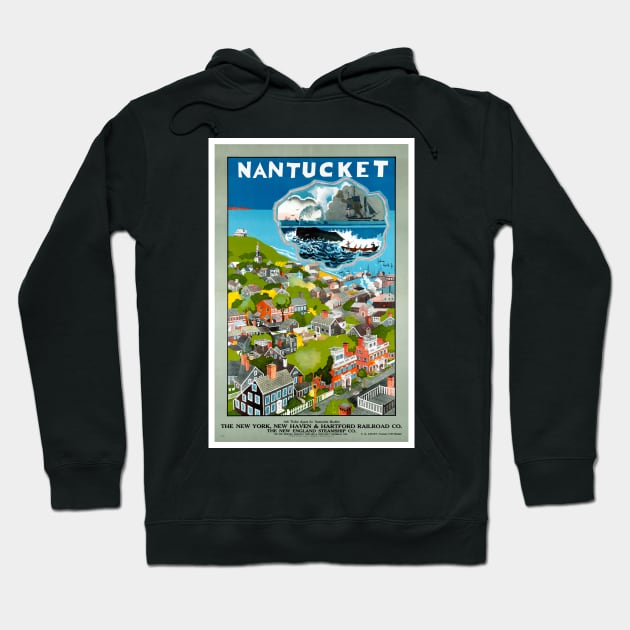 Vintage Travel Poster USA Nantucket Hoodie by vintagetreasure